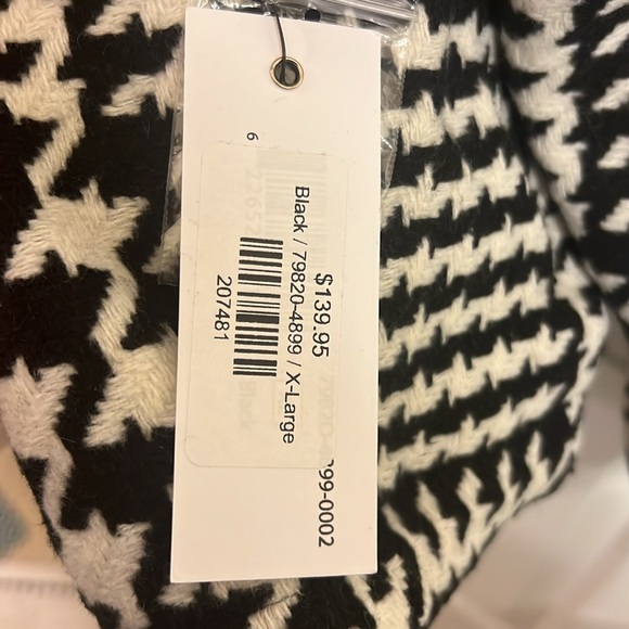 Tribal Houndstooth Bomber Jacket - Faux Leather Trim (Sleeves/Collar) - Picture 11 of 15